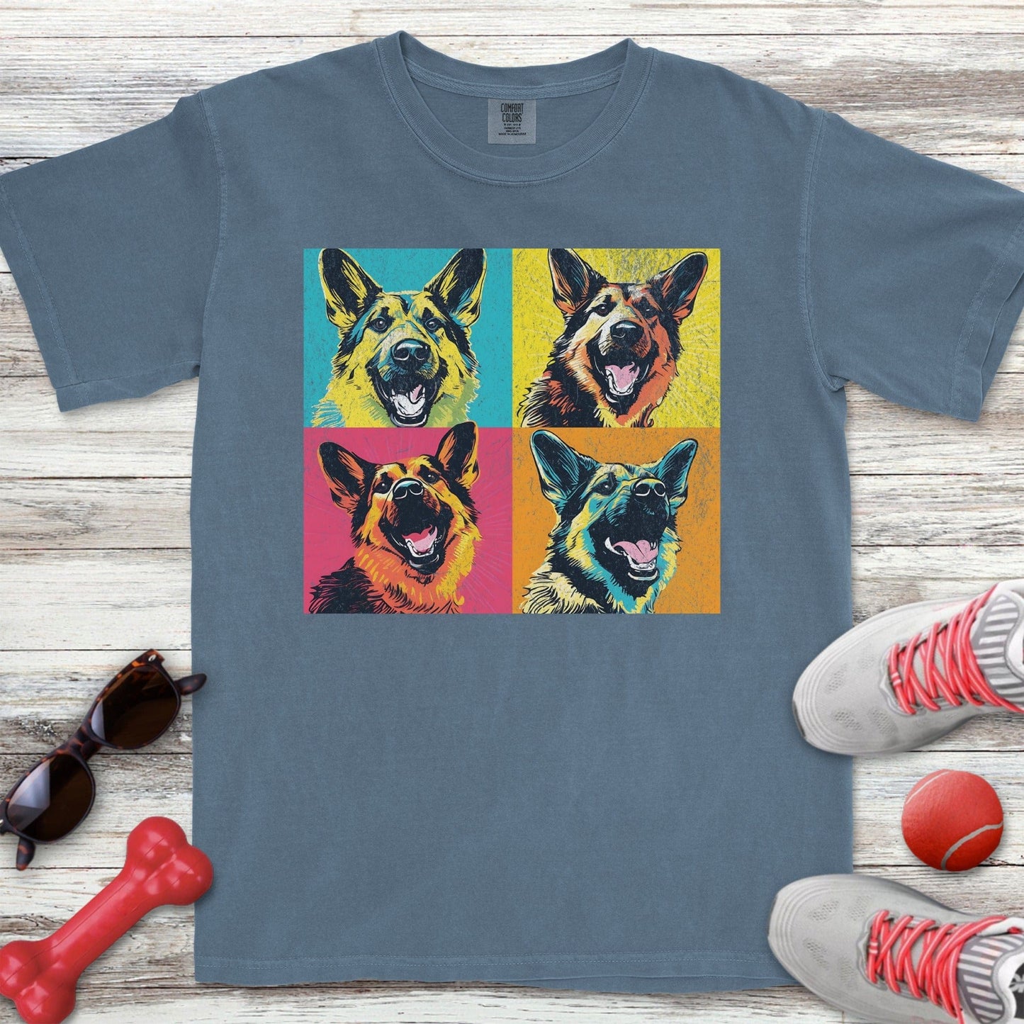 Pop Art German Shepherd Comfort Colors T-Shirt