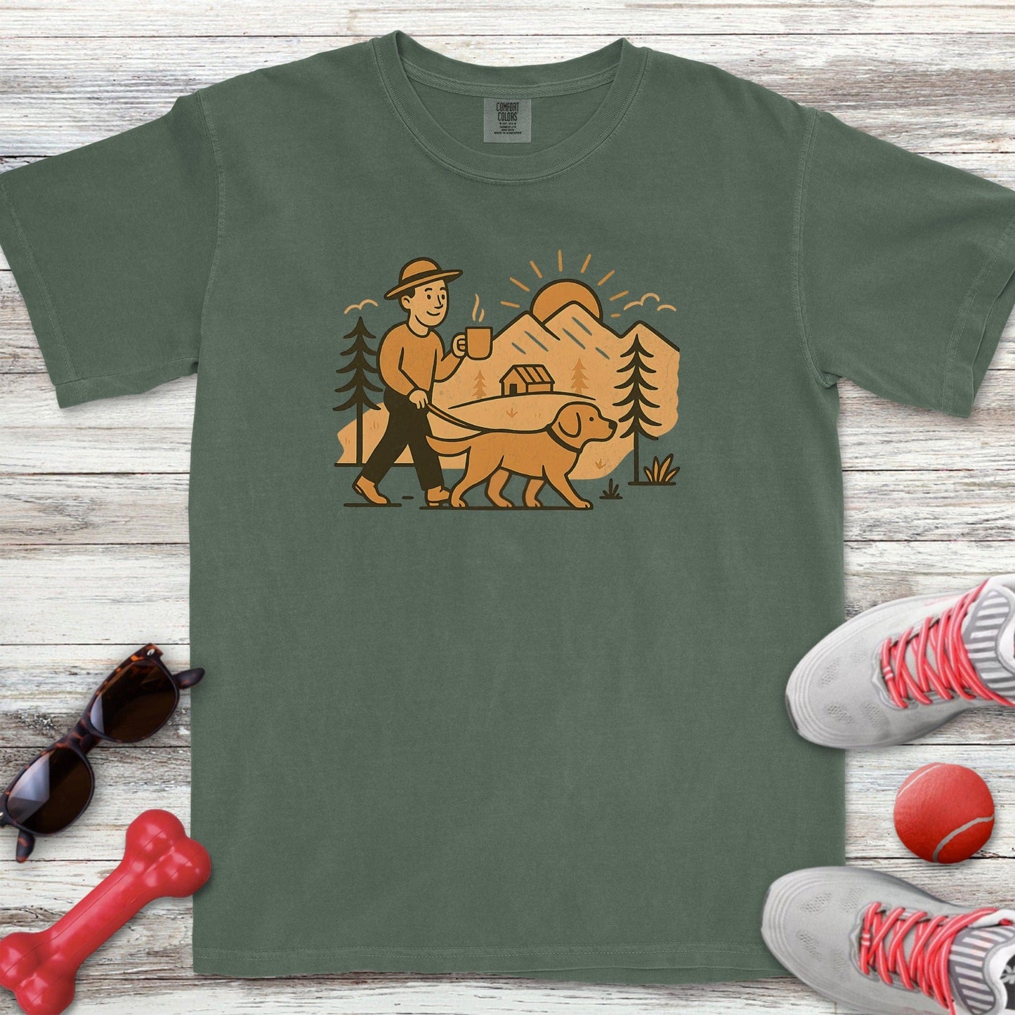 Morning Walk Lab Dad T-Shirt