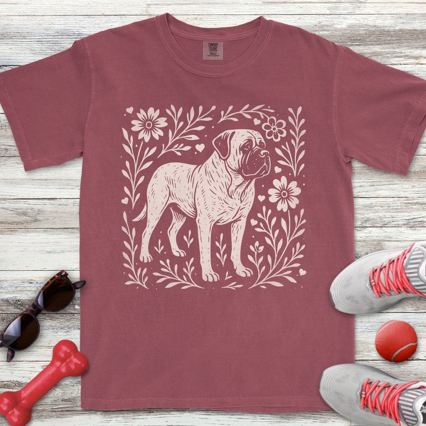Linocut English Mastiff T-Shirt