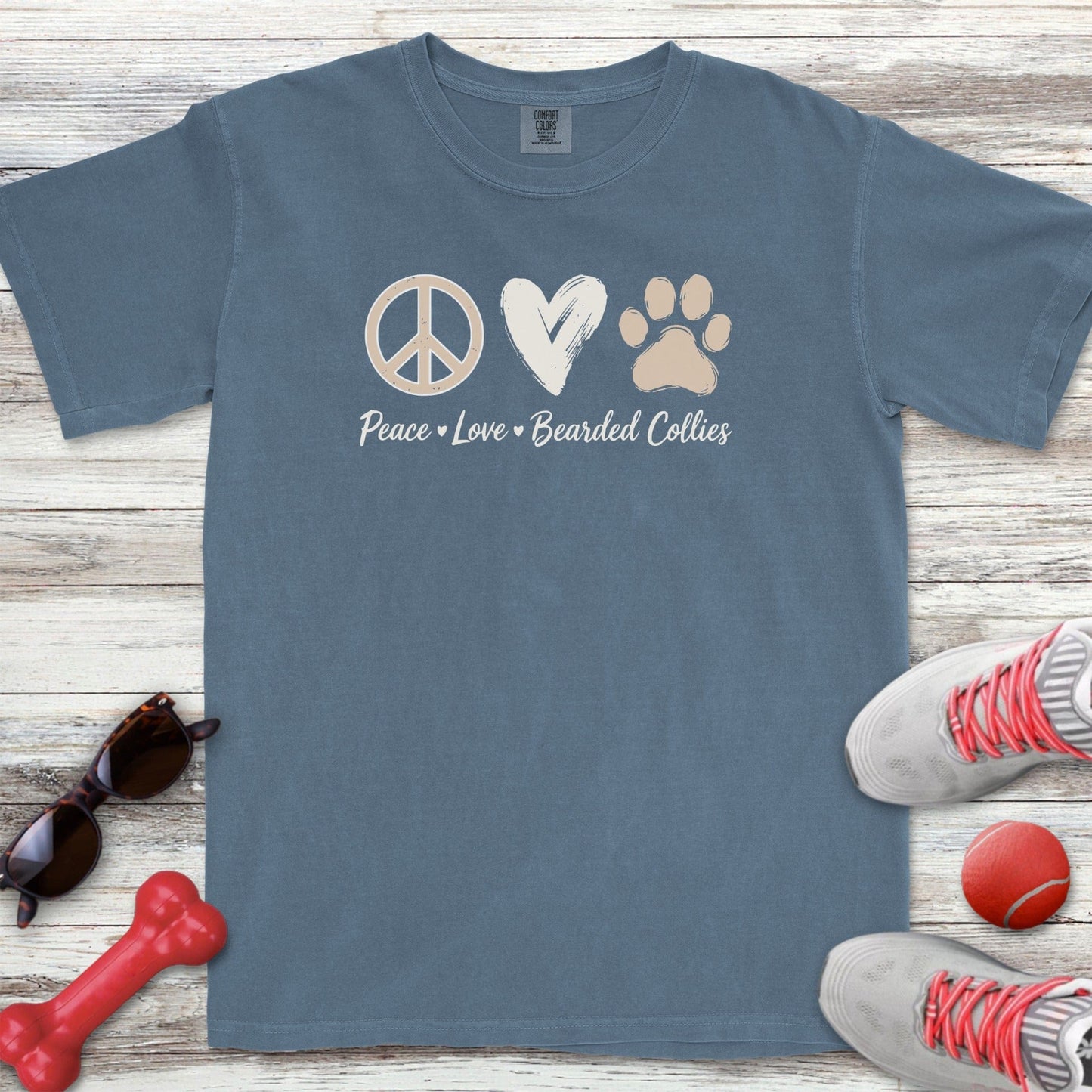 Peace Love Bearded Collies T-Shirt