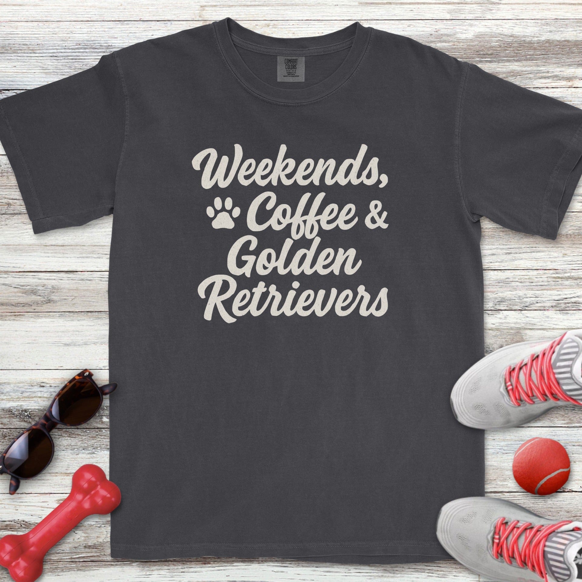 Weekends Coffee Golden Retrievers T-Shirt