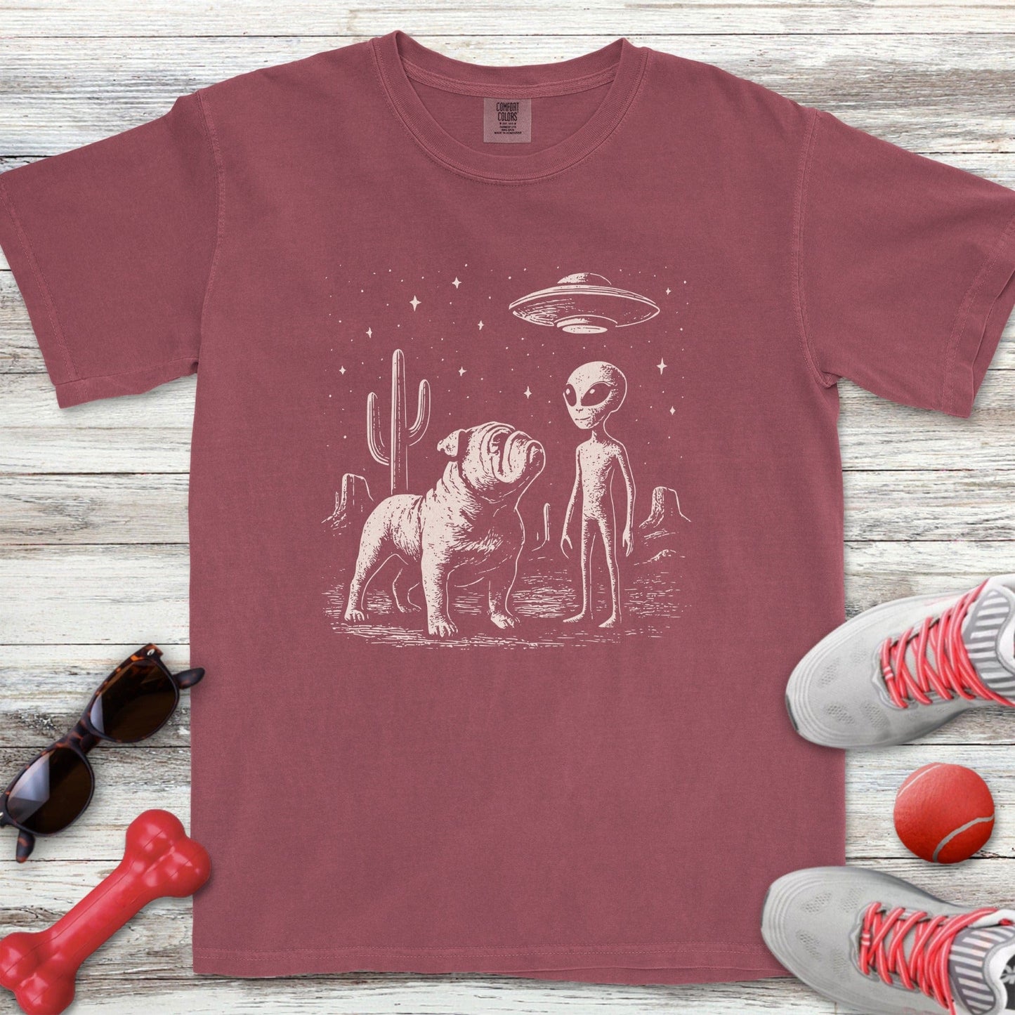 Bulldog Alien Encounter T-Shirt