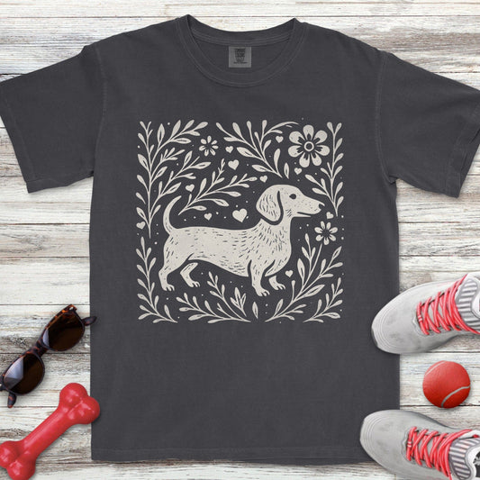 Linocut Dachshund T-Shirt