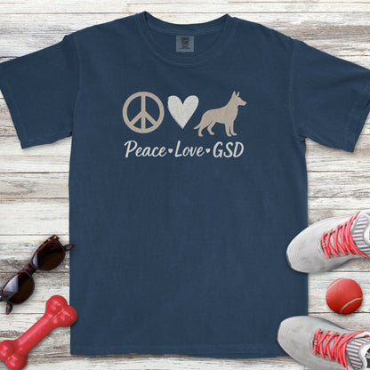 Peace Love GSD T-Shirt