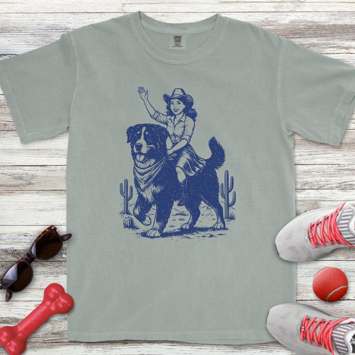 Cowgirl Bernese Mountain Dog T-Shirt