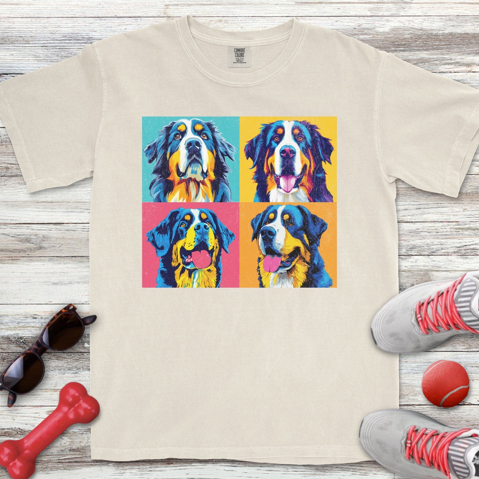 Bernese Mountain Dog Pop Art T-Shirt