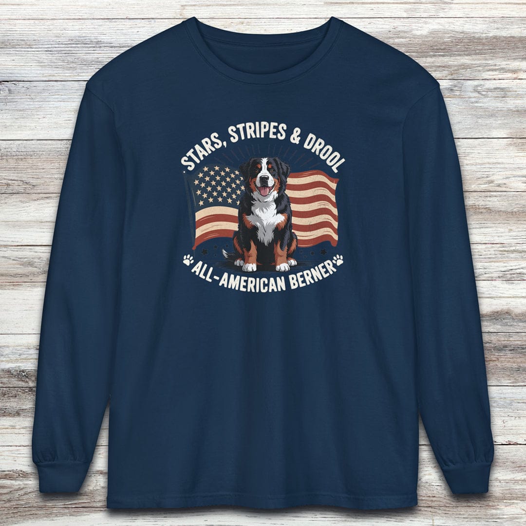 Bernese Mountain Dog All American Long Sleeve Tee