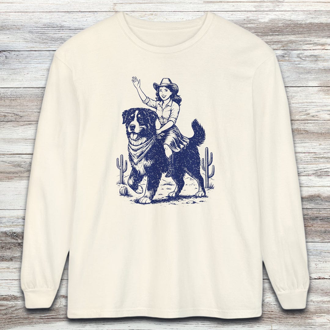 Bernese Mountain Dog Cowgirl Long Sleeve Tee