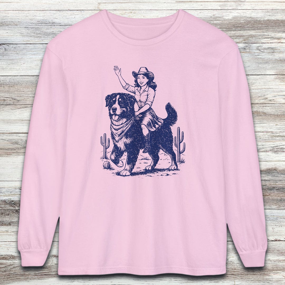 Bernese Mountain Dog Cowgirl Long Sleeve Tee