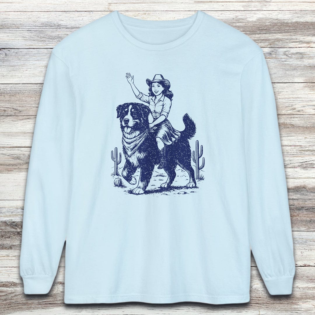 Bernese Mountain Dog Cowgirl Long Sleeve Tee
