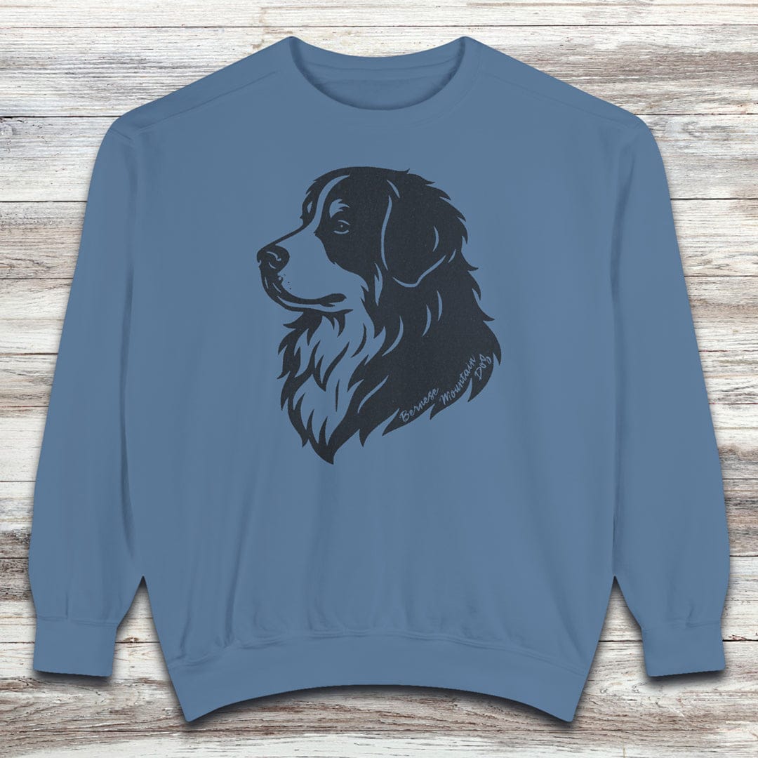 Bernese Mountain Dog Woodcut Portrait Sweatshirt