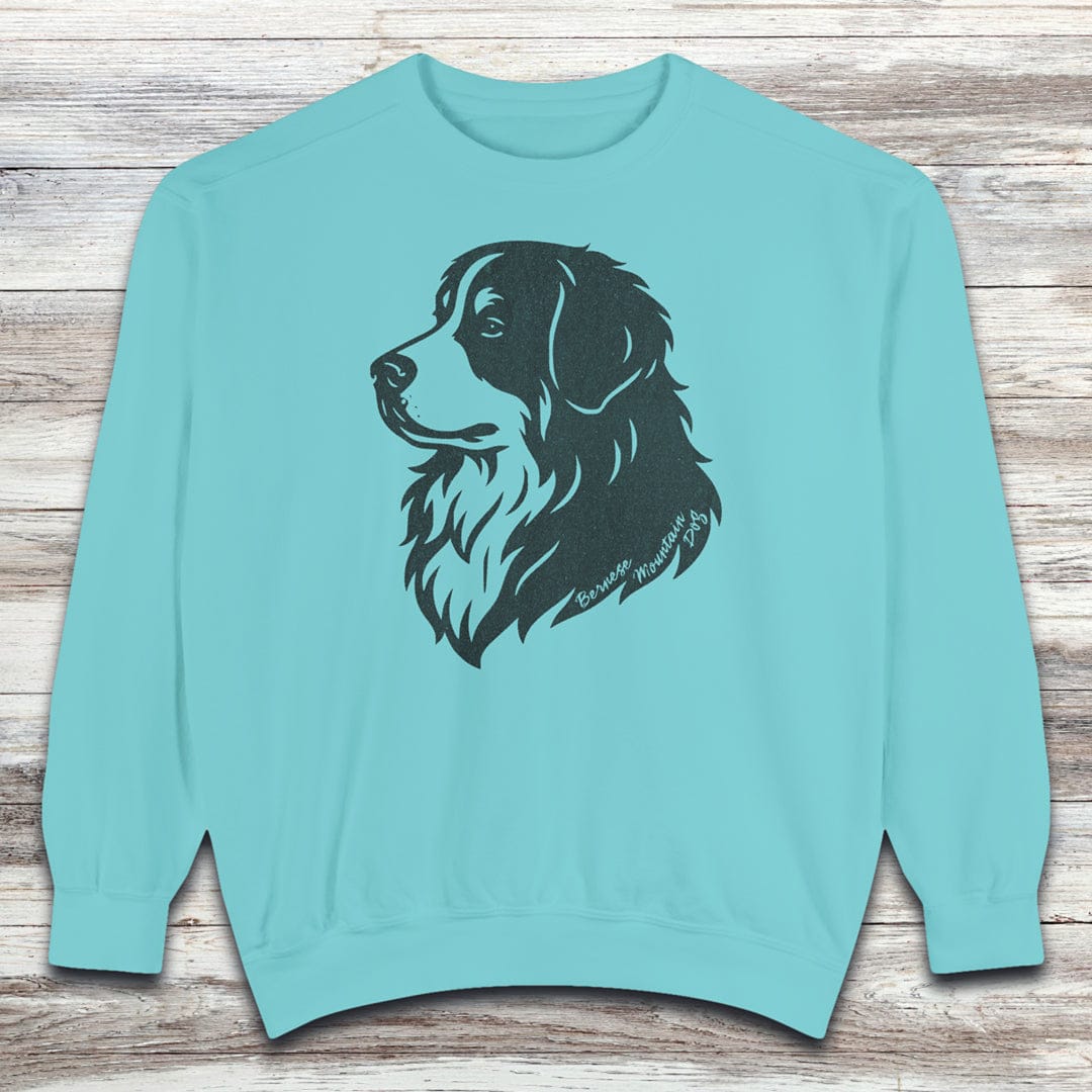 Bernese Mountain Dog Woodcut Portrait Sweatshirt