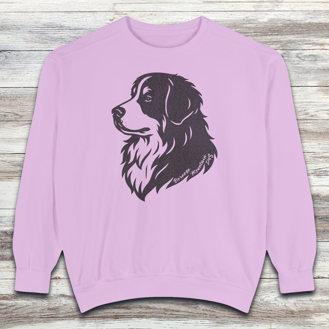 Bernese Mountain Dog Woodcut Portrait Sweatshirt